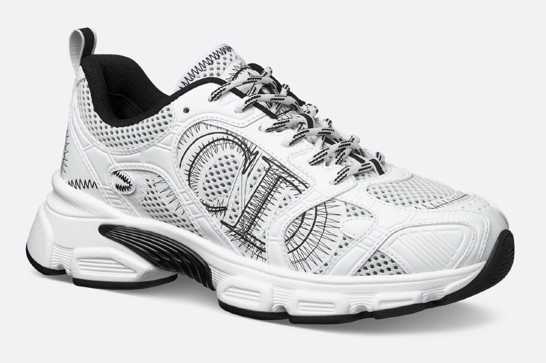 Dior Chrono Sneakers Blanc et Bleu Ciel Mesh et Cuir Synthétique 2023-2024