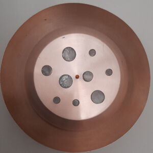Plafonnier design Amsterdam B-1243 Raak 1960 cuivre laiton forgeage poinçonnage polissage état authentique