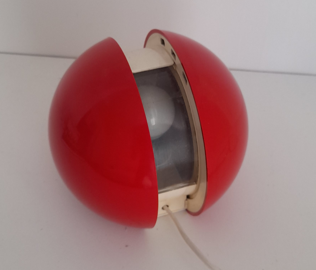 Lampe de table Gea Gianni Colombo Stilux Milano 1960s design Space Age plastique opalin métal laqué