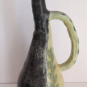 Vase Art Déco en céramique début 20ème siècle avec motifs abstraits et géométriques