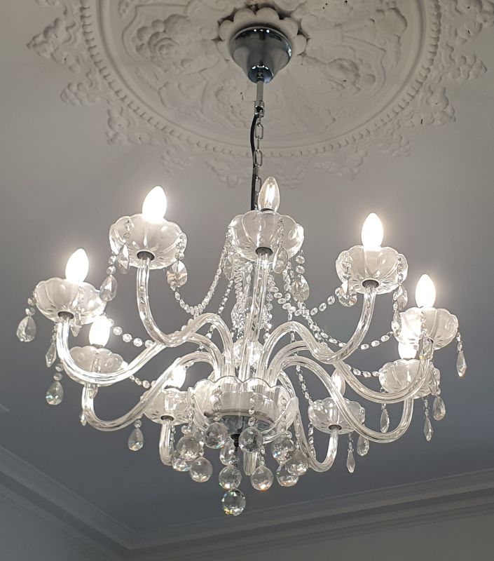 Lustre en Cristal Art Nouveau/Art Déco 1900