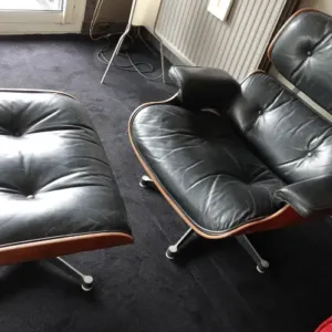Fauteuil et Ottoman Eames Lounge Chair Style Moderne Palissandre 1950