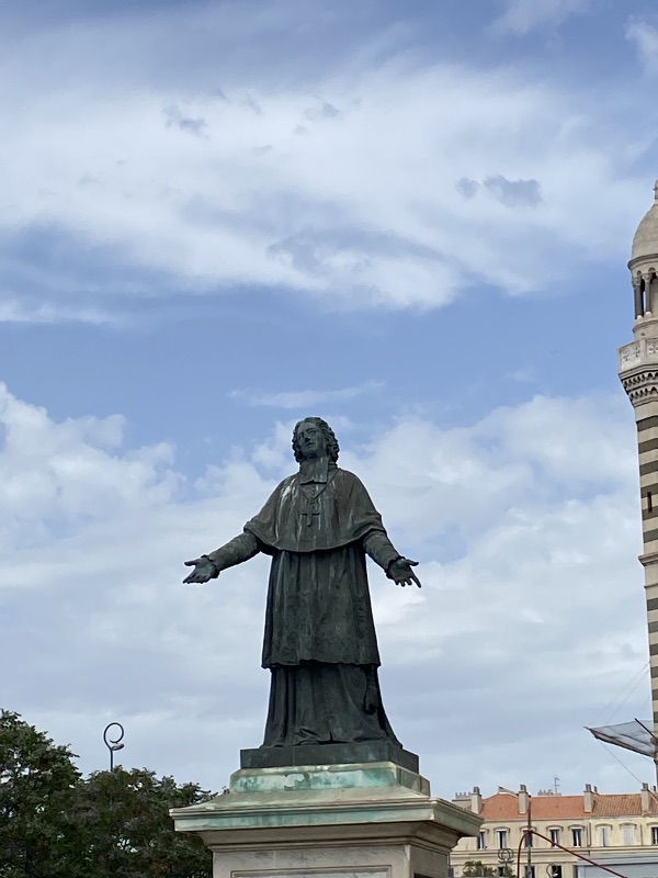 Statue Néoclassique en Bronze de l'Évêque de Marseille, XIXe Siècle