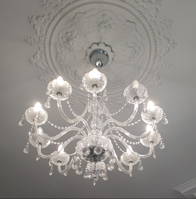 Lustre en Cristal Art Nouveau Début XXe Siècle