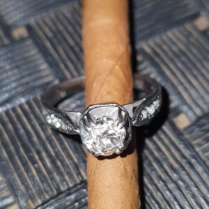 Bague de Fiançailles Art Déco en Or et Diamants, 20ème Siècle